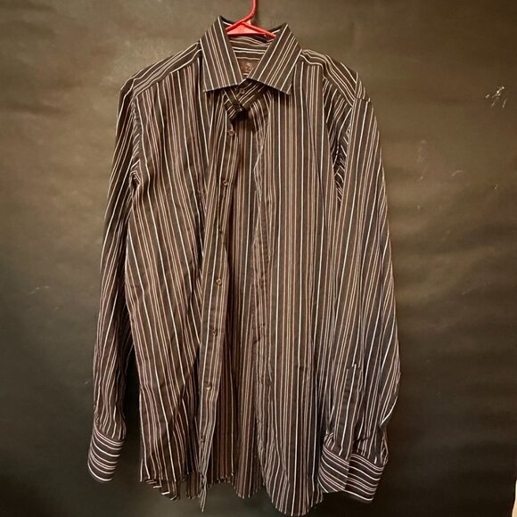 Etro Brown Button Down Shirt Dress Formal Cotton Size Extra Large Chest  43 - Picture 2 of 6